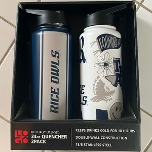 NIB set of two Rice University 34 oz stainless steel tumblers